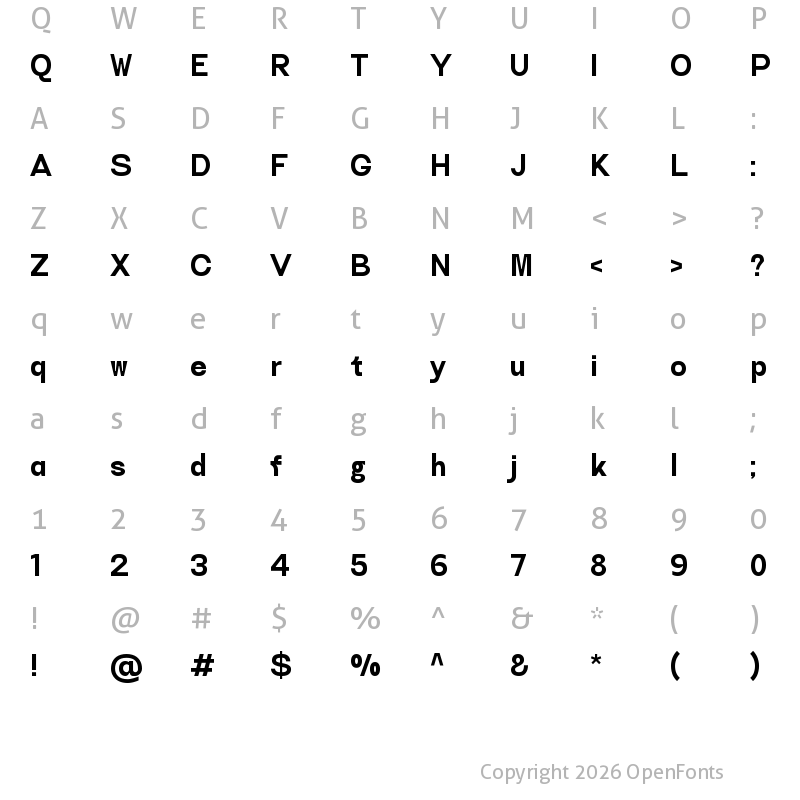 Character Map of Acworth Bold