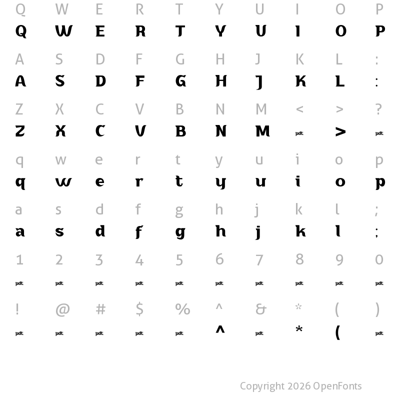 Character Map of Adahi Personal Use Bold