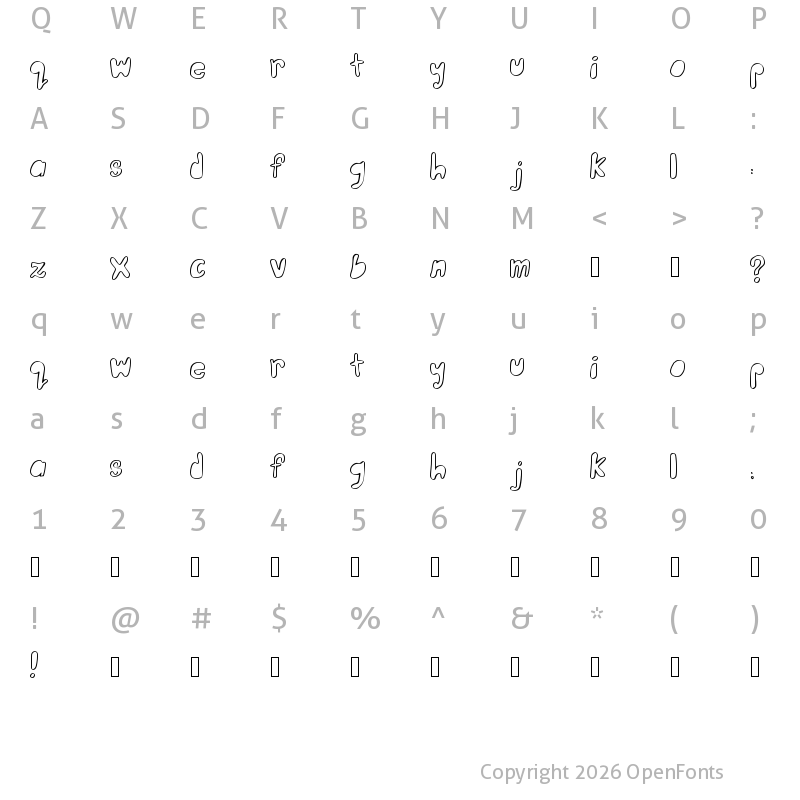 Character Map of Adaline Regular