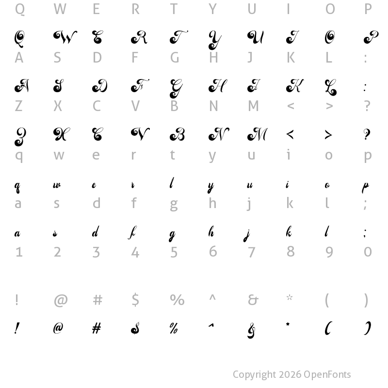 Character Map of Adaniya Regular