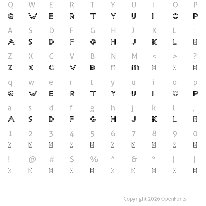 Character Map of Aday Demo Outline Bold