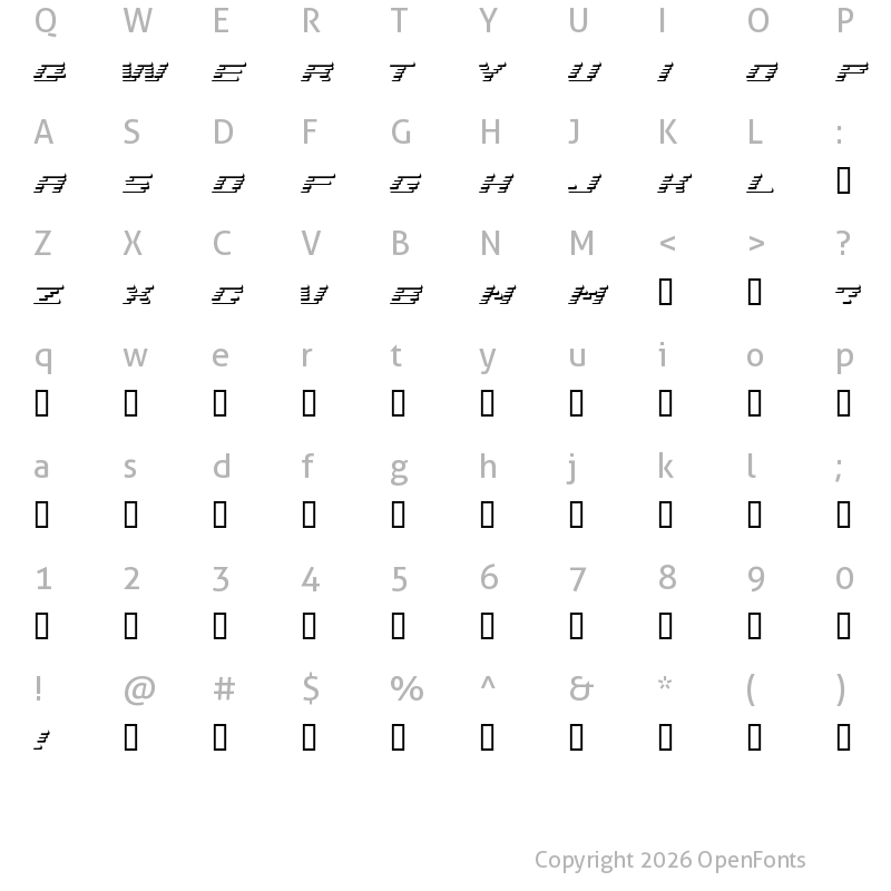 Character Map of AddShade Regular