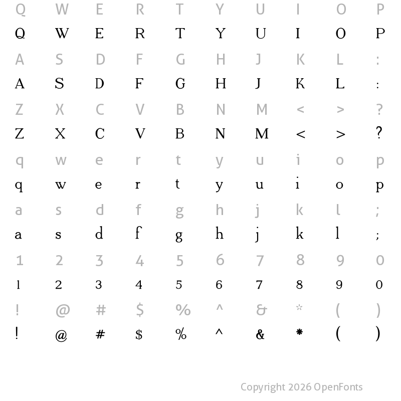 Character Map of Adega Serif Bold