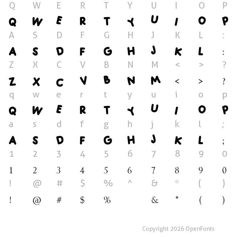 Character Map of ADELIA Regular