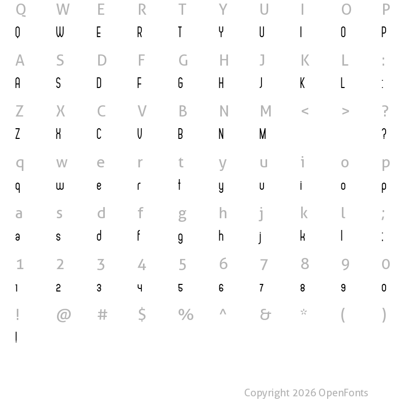 Character Map of Adelino Light