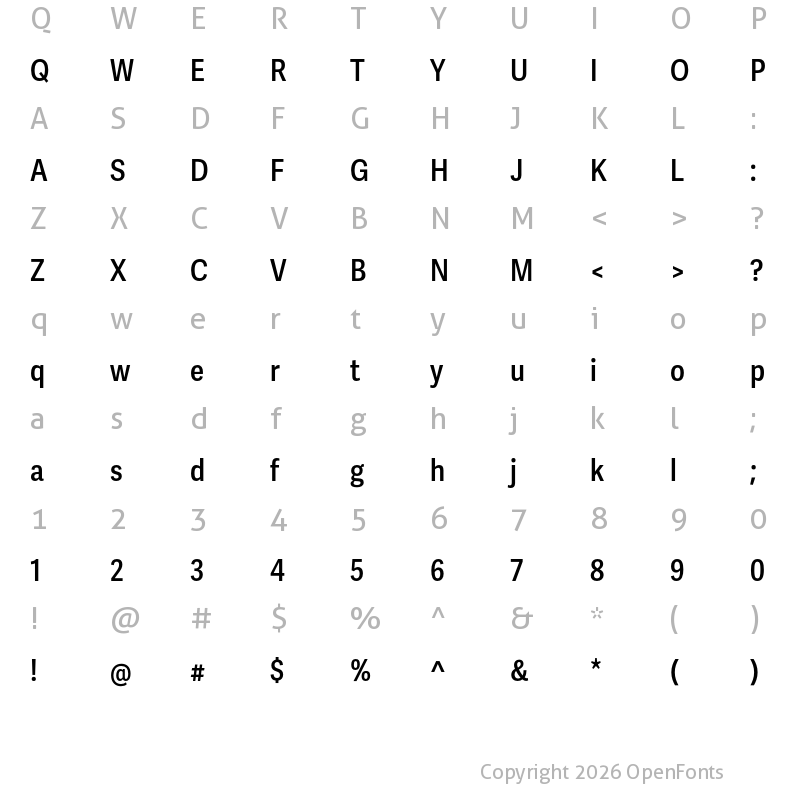 Character Map of Adelle Sans Cnd Semibold