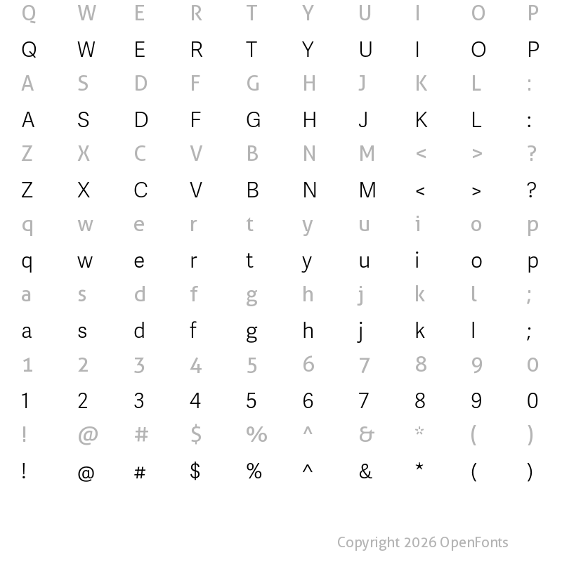 Character Map of Adelle Sans Light