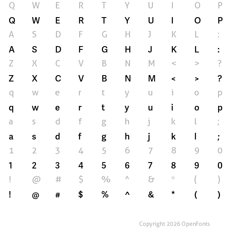 Character Map of Adelle Sans Semibold