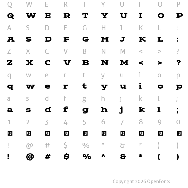 Character Map of ADEROS TRIAL Extra Bold