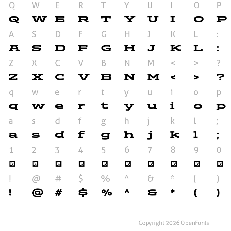 Character Map of ADEROS TRIAL Extra Bold Expanded