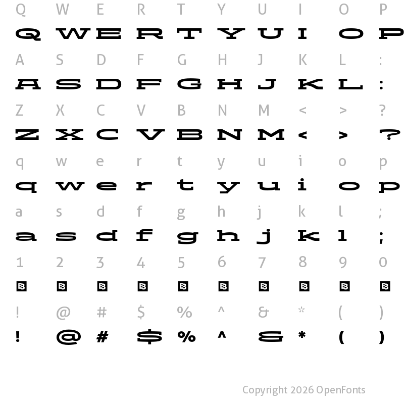 Character Map of ADEROS TRIAL Extra Bold Stretch