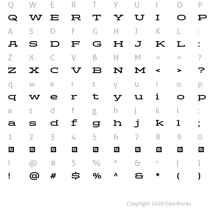 Character Map of ADEROS TRIAL Medium Expanded
