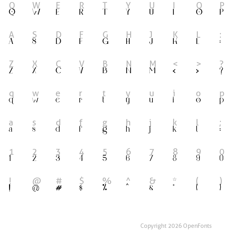 Character Map of Adhiguno Regular