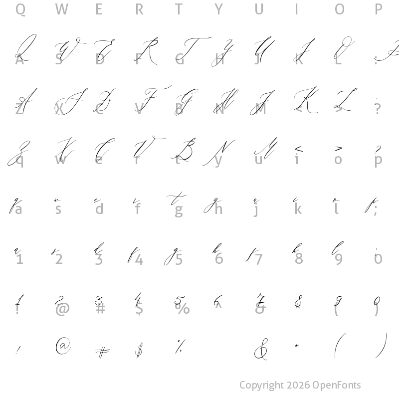 Character Map of Adora Bouton Regular