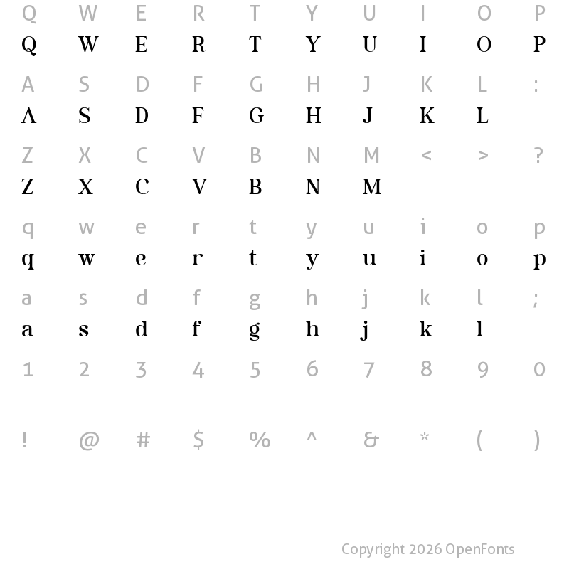 Character Map of Adorable MemoriesDemo Regular