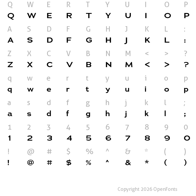 Character Map of Adrianna Extended DemiBold