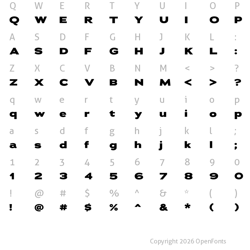 Character Map of Adrianna Extended ExtraBold