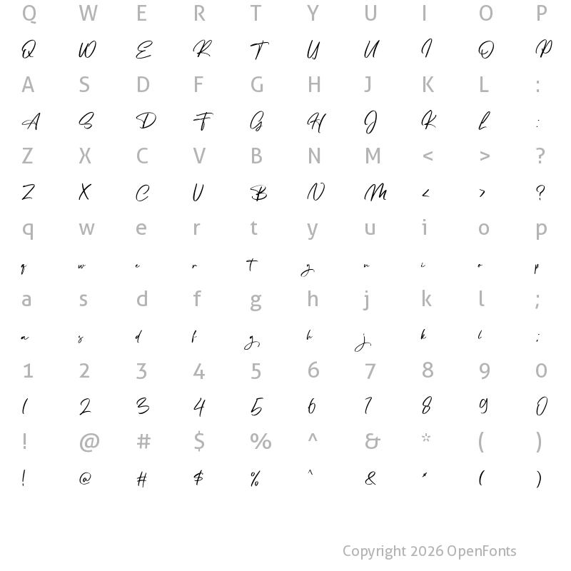 Character Map of Adritany Regular