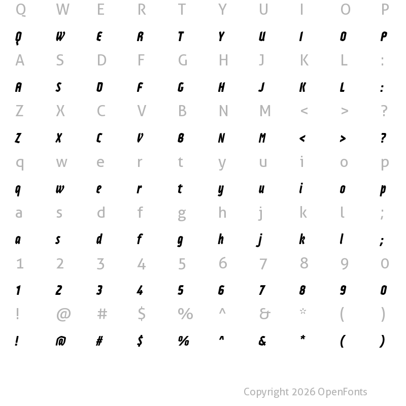 Character Map of Adso ExtraBold Italic