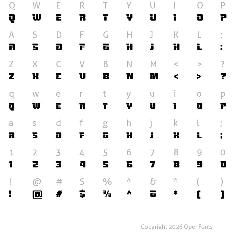 Character Map of Advero Regular