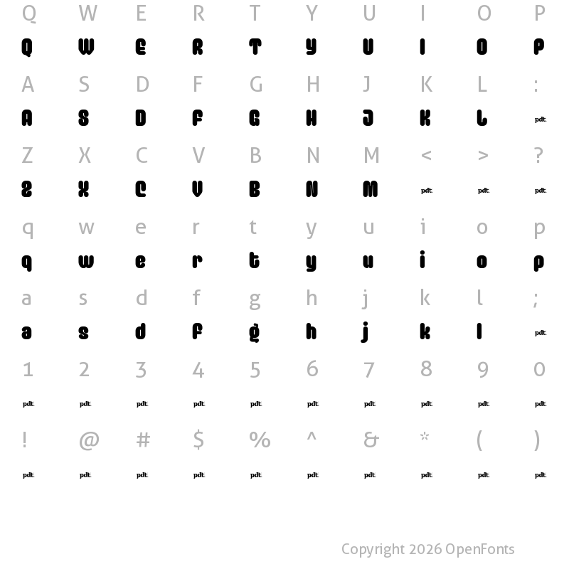 Character Map of AENOS Regular