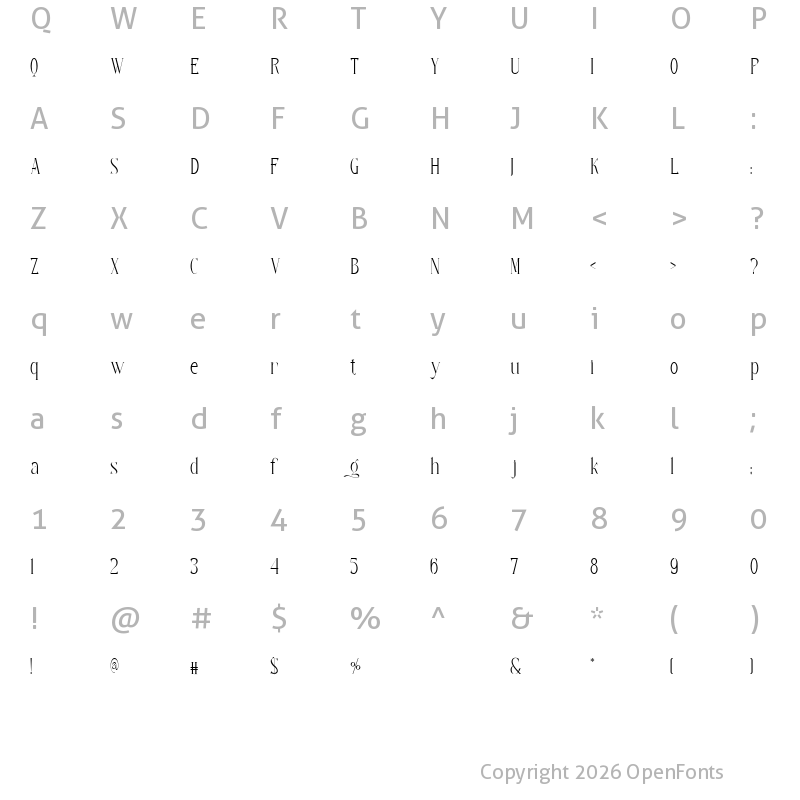 Character Map of Aerial Regular