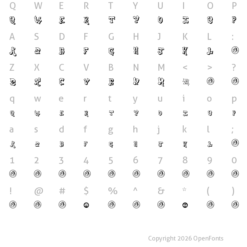 Character Map of aerosol menace shadow