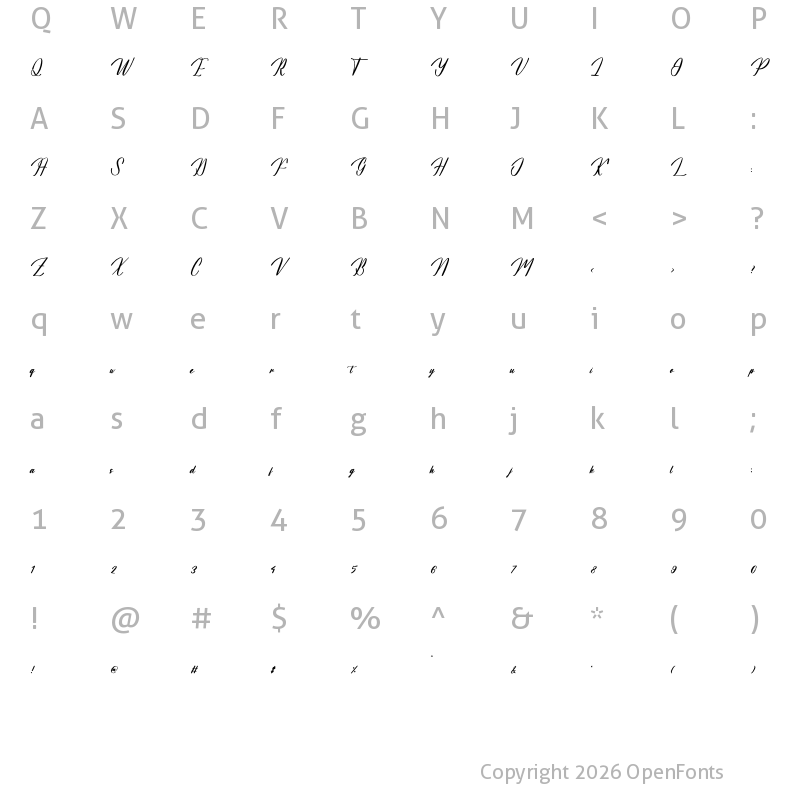 Character Map of Aetholany Roterdam Regular