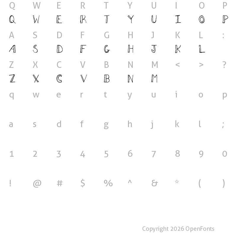 Character Map of AEZdots AEZdots