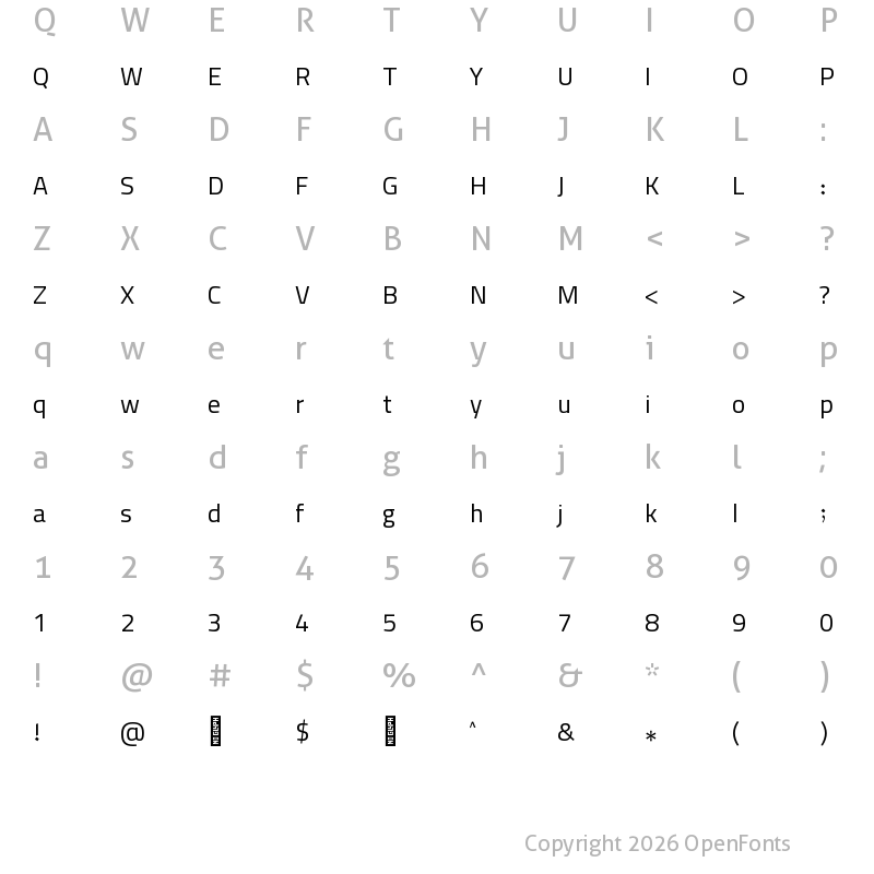 Character Map of Afarin w Light