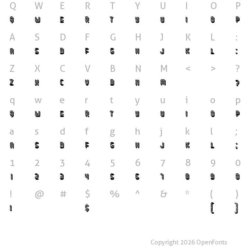Character Map of Affichage Regular