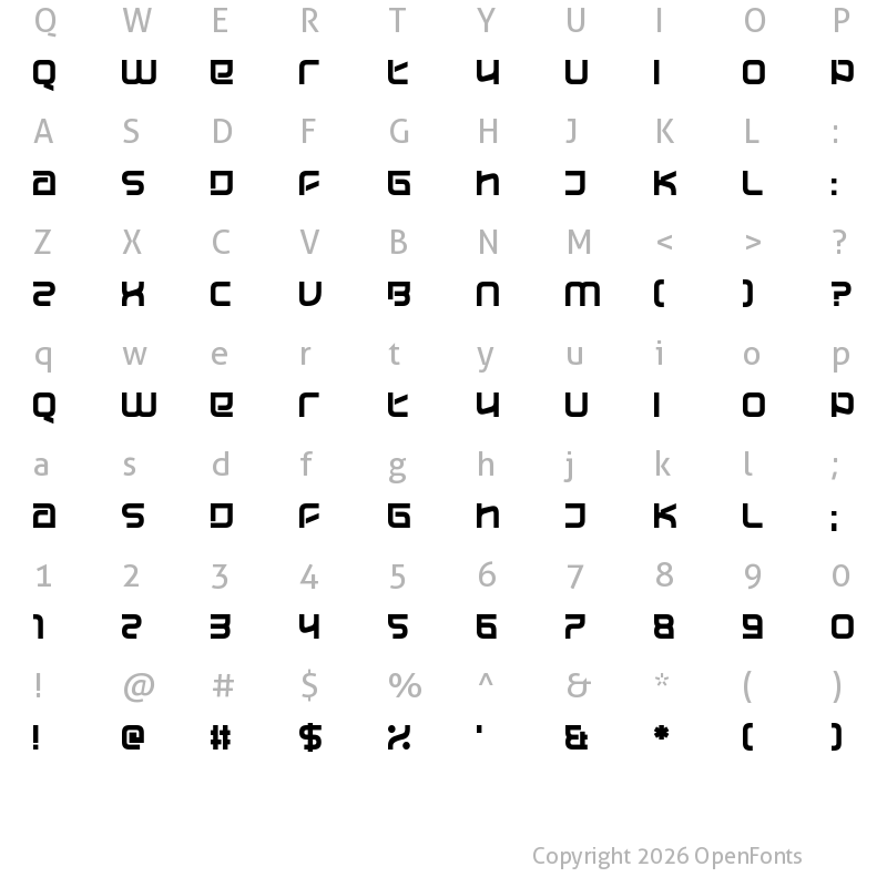 Character Map of Affinity Future Regular
