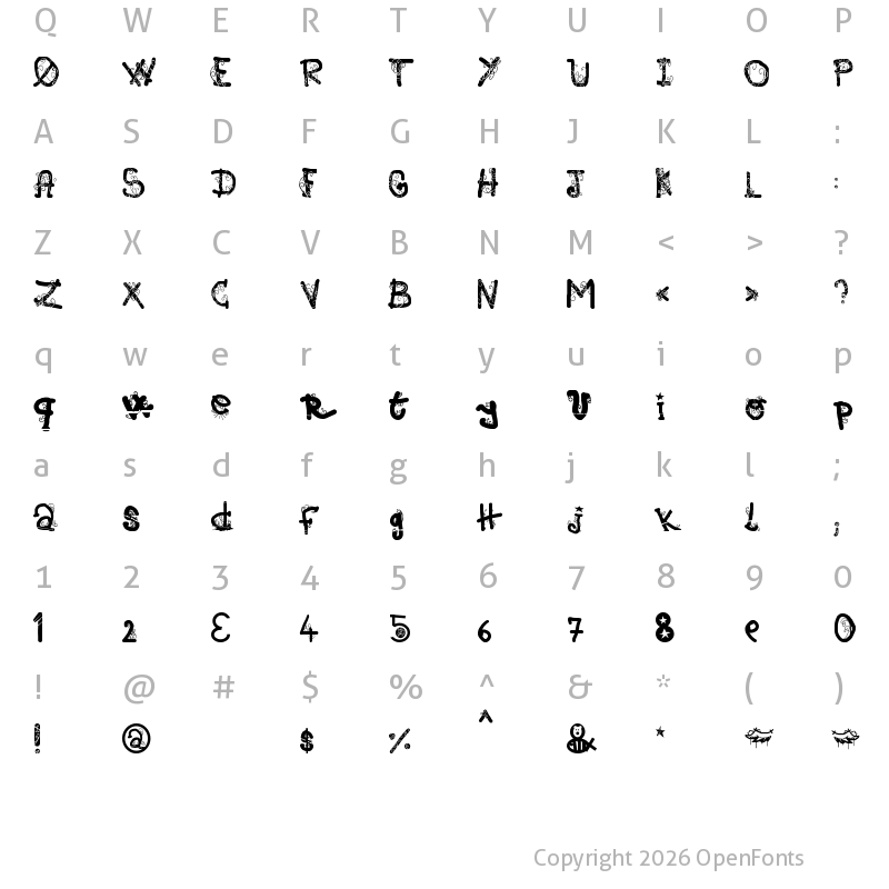Character Map of (afGiHmtV)* Regular