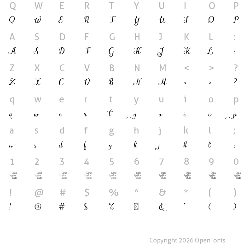 Character Map of Afraty Stencil Demo