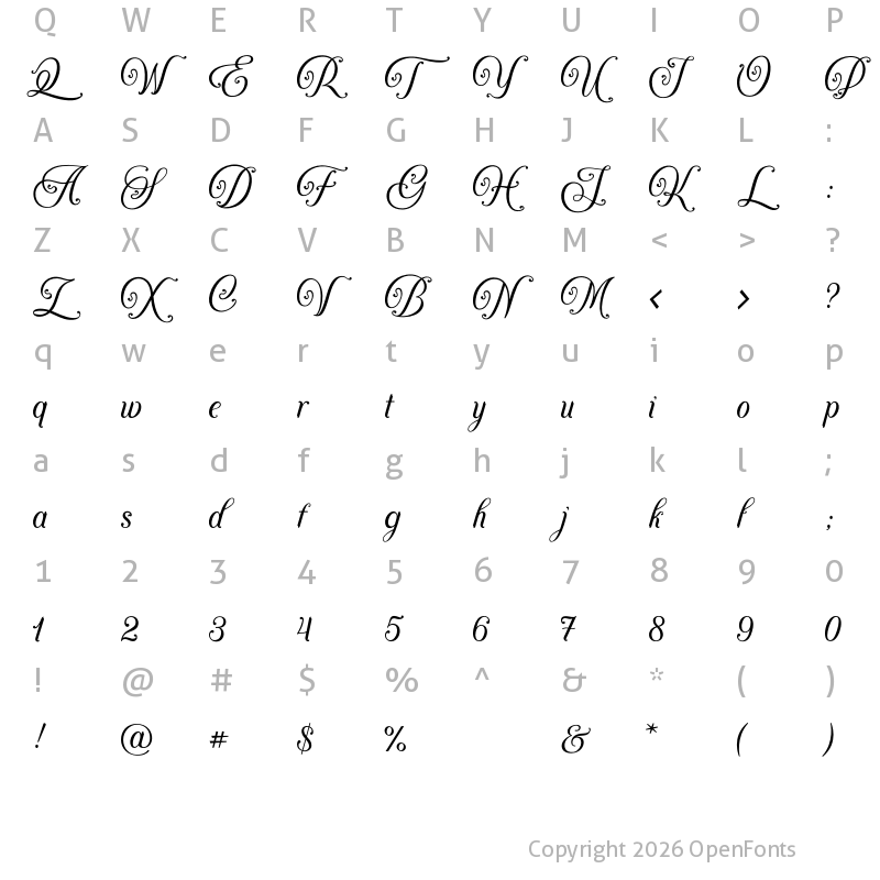 Character Map of Agenda King Regular