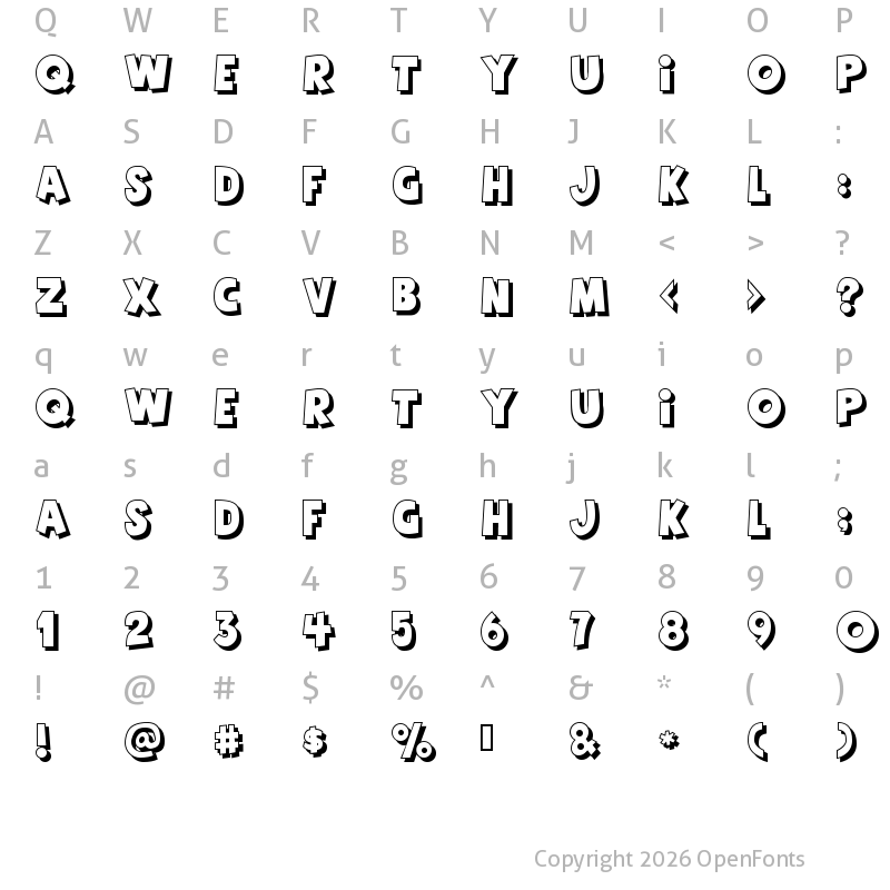 Character Map of Agent Red Regular