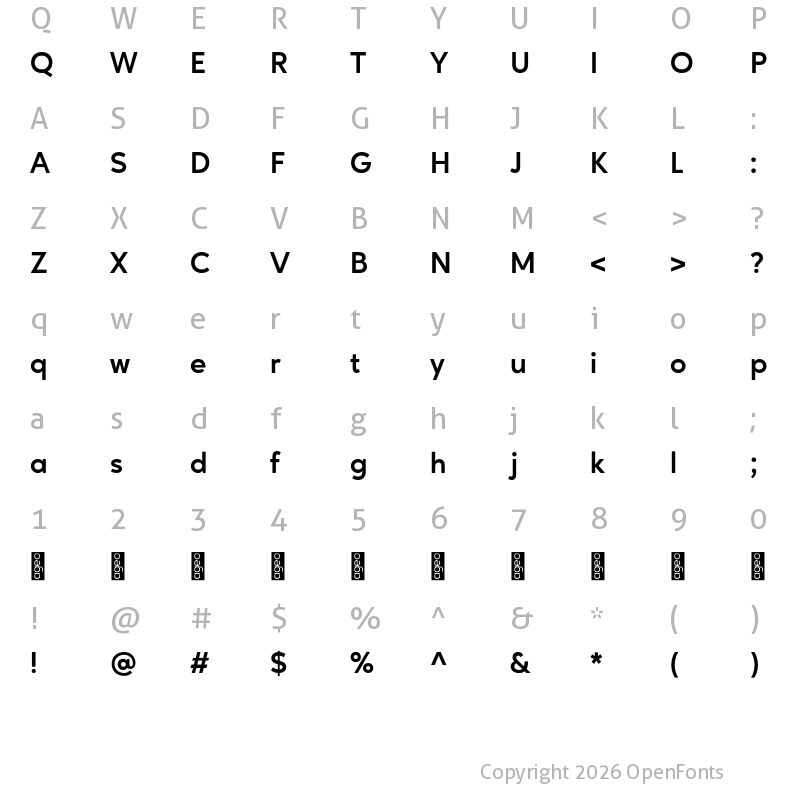 Character Map of Ageo Personal Use Bold