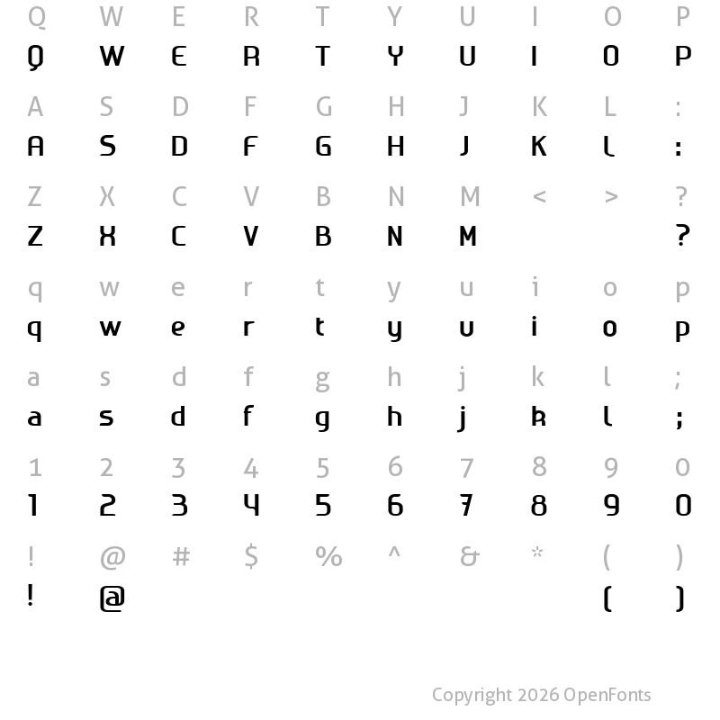 Character Map of Ageone bold Ageone bold