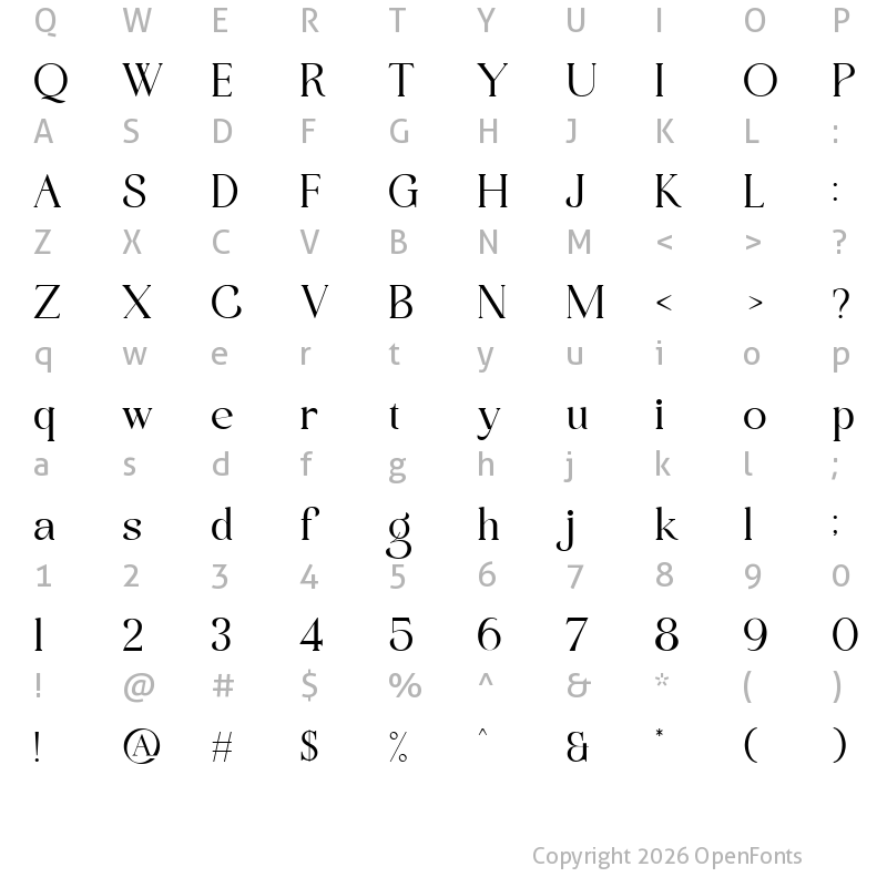 Character Map of agright Regular