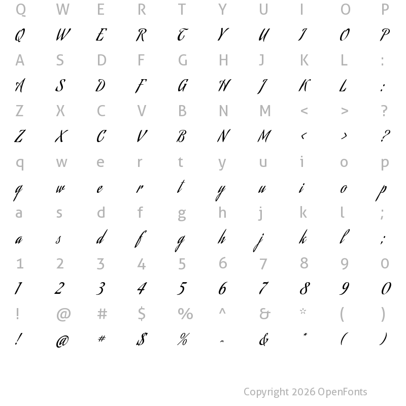 Character Map of Aguafina Script Regular
