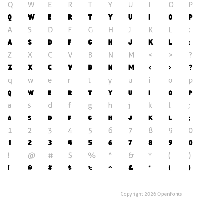Character Map of Aguardiente Ultra