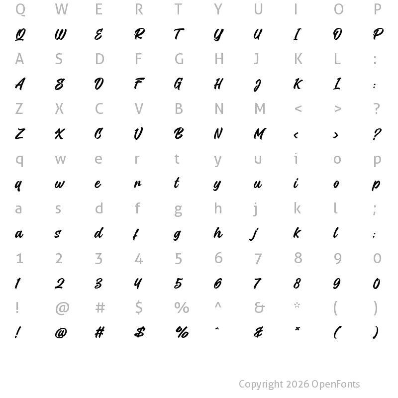 Character Map of Agustin Regular