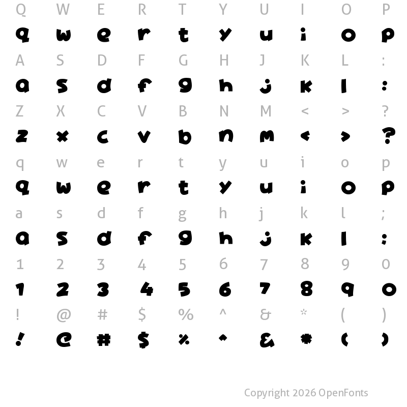 Character Map of Aine Regular