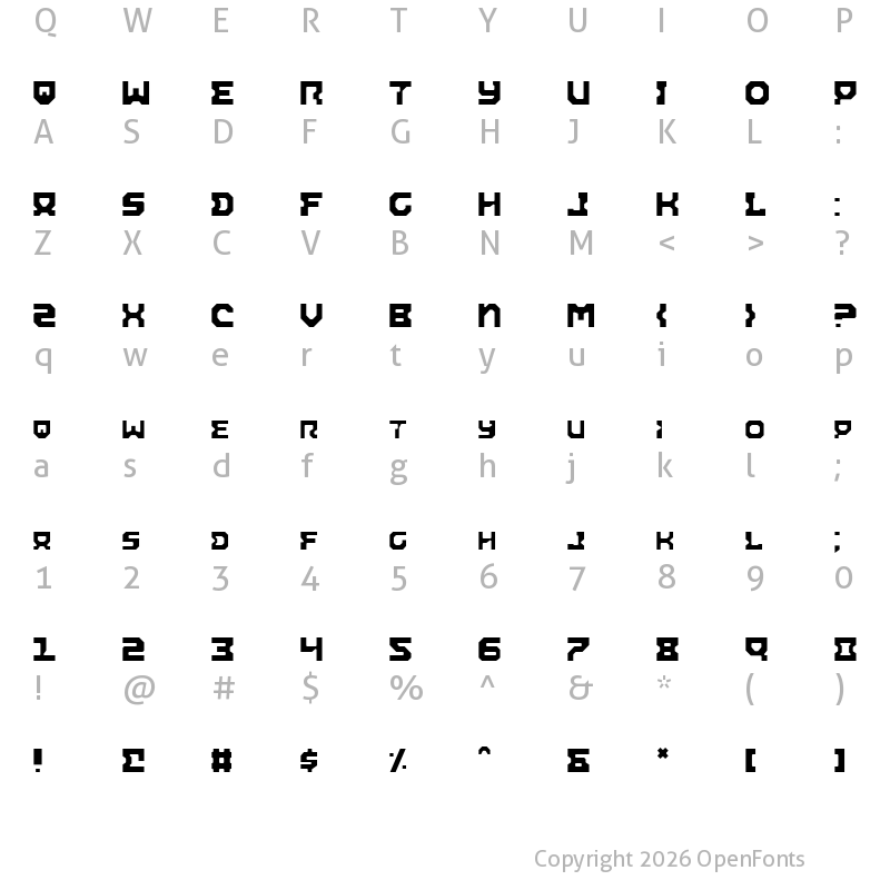 Character Map of Airacobra Light Light