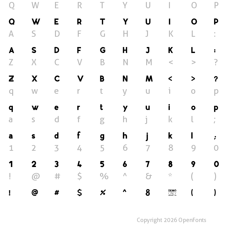 Character Map of Airfly DEMO
