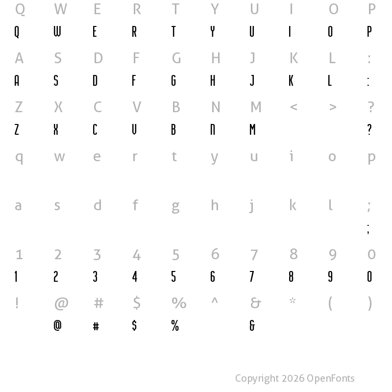 Character Map of Airside Sans Regular
