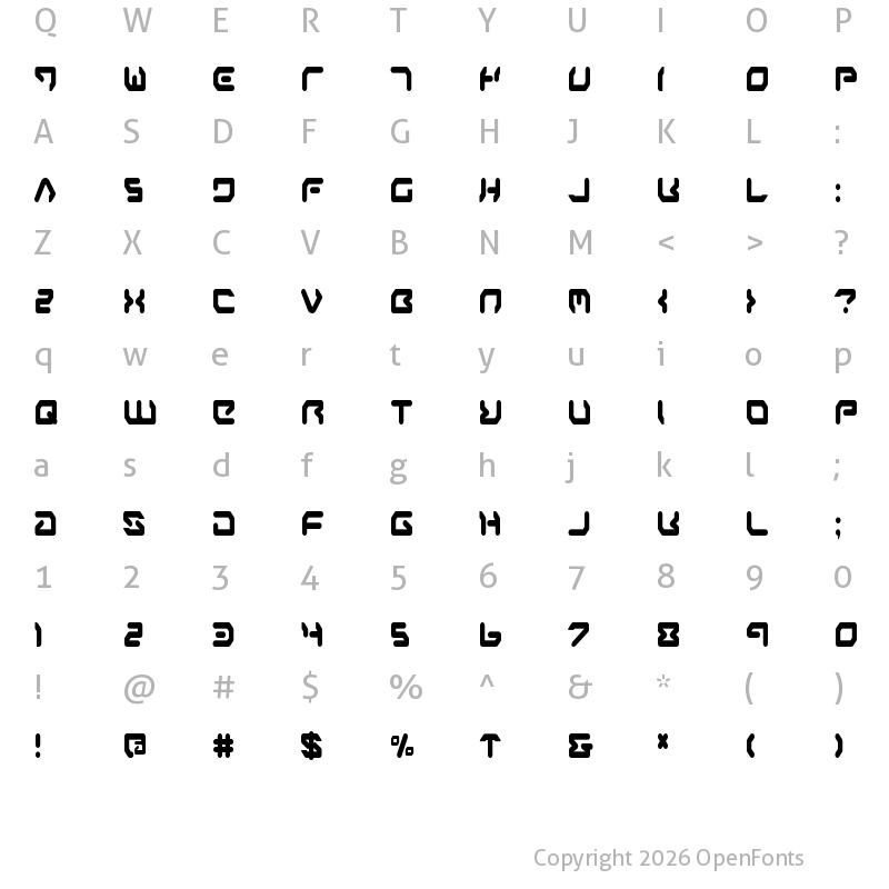 Character Map of Airstrip One Condensed Condensed