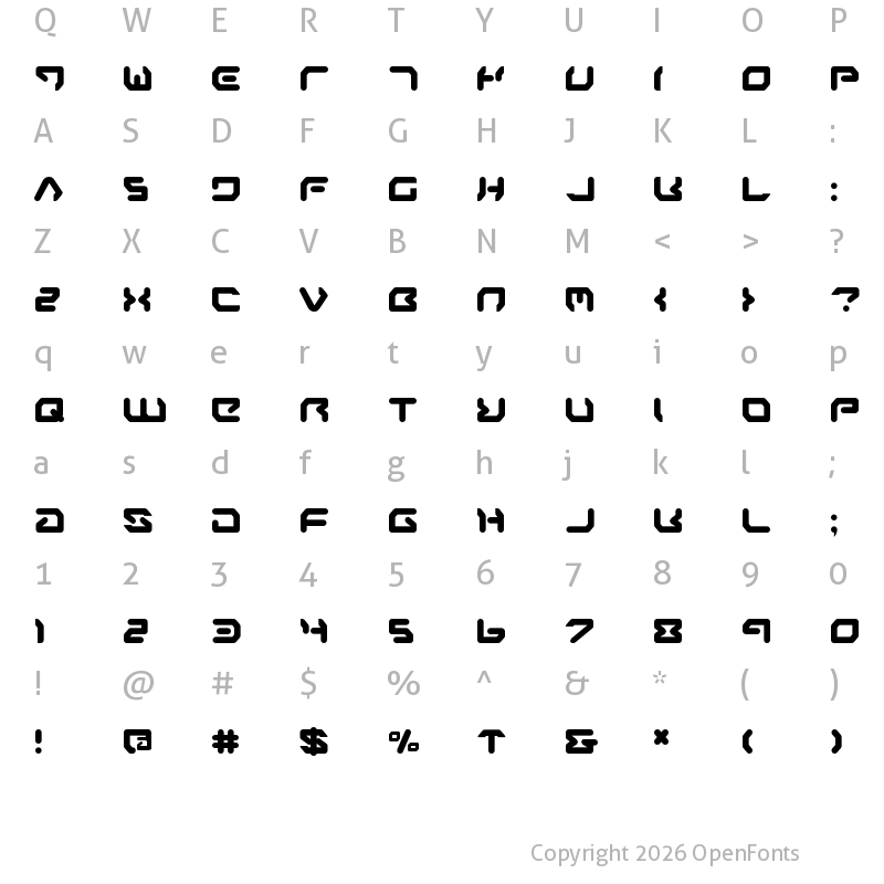 Character Map of Airstrip One Regular