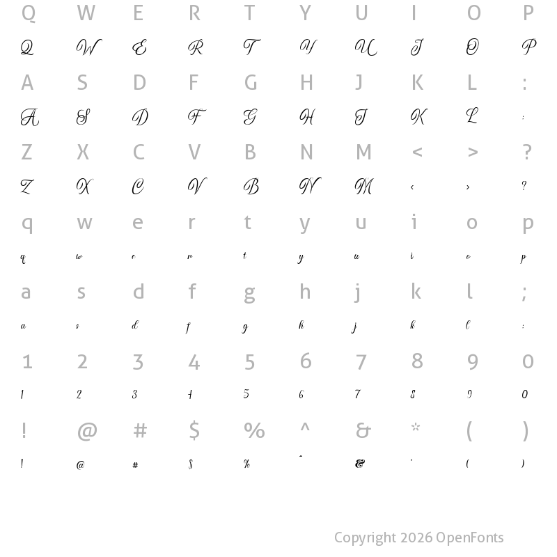 Character Map of Airthan-Regular Regular