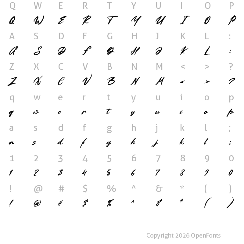 Character Map of Airwhite Regular
